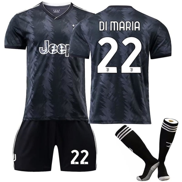 DI MARIA 22# Borta 22-23 Juventus Fotboll T-shirt Jersey Set 18(100-110CM)