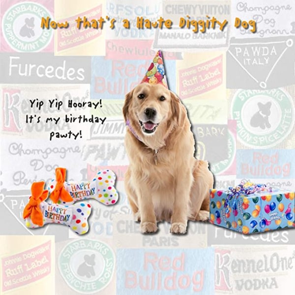 Haute Diggity Dog Yip Hurra Collection | Unika pipparodi plysch hundleksaker – Fira med pupcakes!