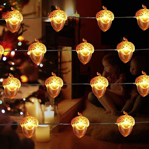 Dekorativa ljusslingor i form av ekollon, 2M 20 LED-ljusslingor