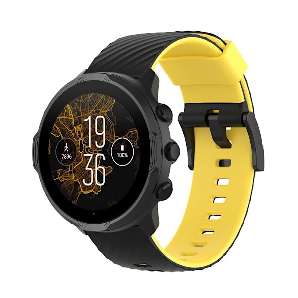 Suunto 7 silikoniranneke, sopii Suunto 9/9 Baro Spartan Sport -korvausrannekkeeksi Black and yellow