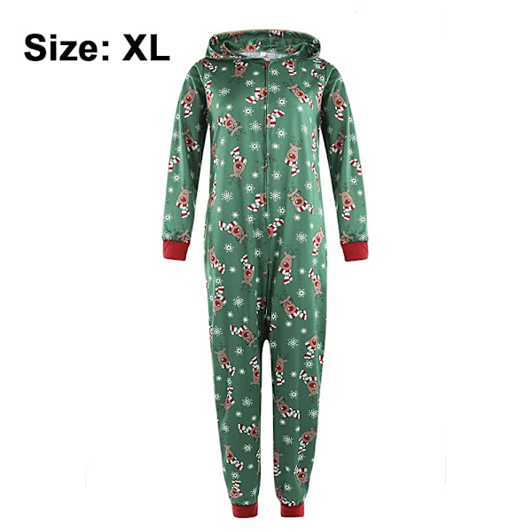 Familiematchende Onesie Pyjamas Jule Onesie Fleece Jumpsuit Barn og Voksne Hoodie Glidelås Nattøy