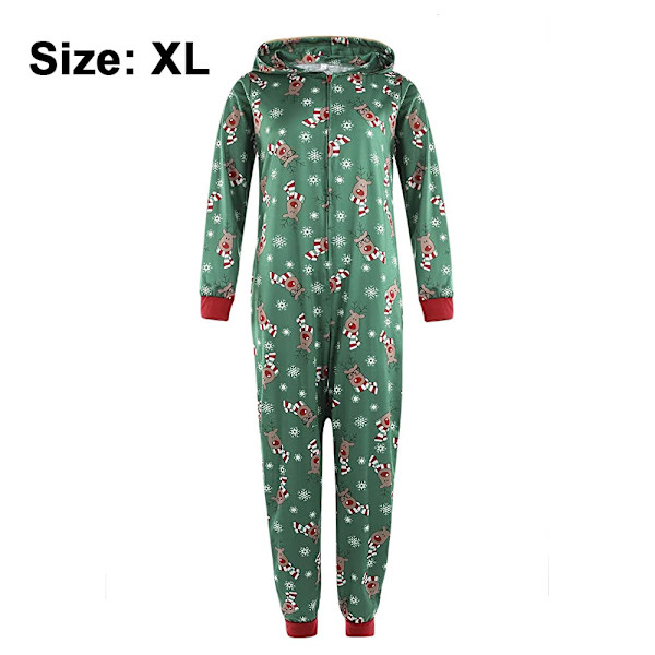 Familjematchande Onesie Pyjamas Jul En Delad Fleece Overall Barn och Vuxna Hoodie Dragkedja Sovkläder