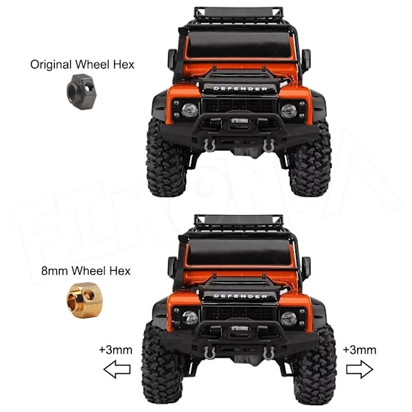 4kpl Messinki 1/10 Pyörän Kuusiokolo Traxxas Trx4 RC-autoon [GKS]