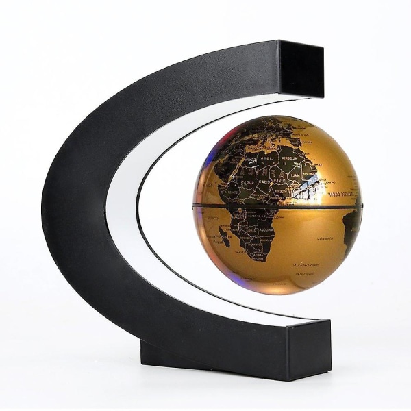 HHL Flytande världsglob med färgade led-ljus C-form magnetfält Levitation världskarta klot (eu)