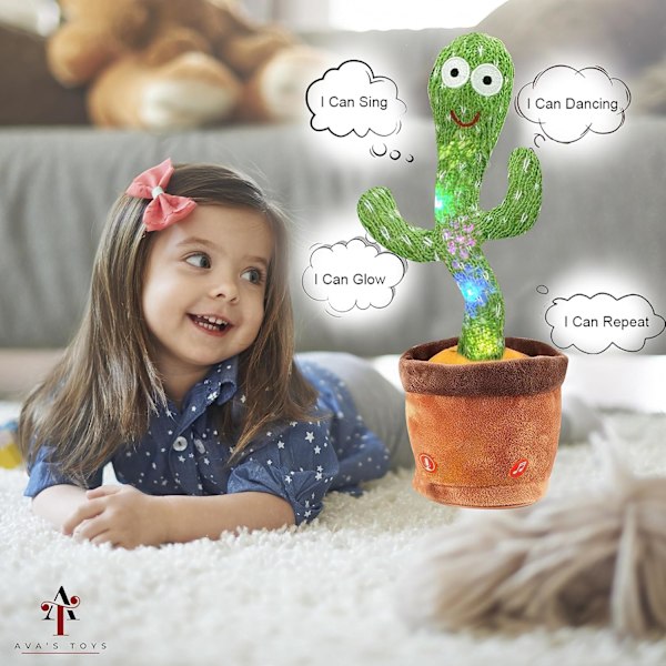 Kaktusleker som lærer å snakke, synge, danse, svinge, plysjleker, pedagogiske leker Dancing Cactus