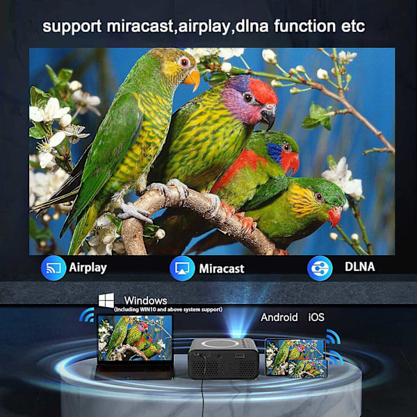 4k projektori 7500 lumenia 1080p 3d led mini wifi video kotiteatteri
