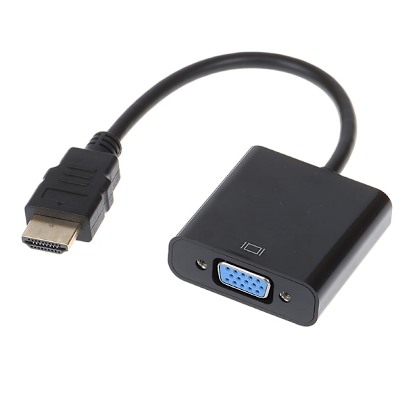 Svart HDMI till VGA Adapterkabel Projektor Monitor HD-omvandlare[GKS] Onesize