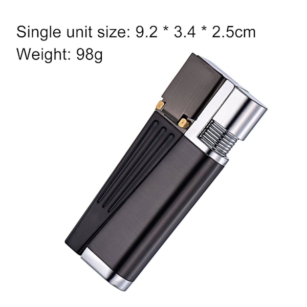Bærbar Metall Pipe Tennere Sammenleggbar Åpen Flamme Liten Tennere for Kjæreste Ektemann Gave Separat Separate Square Black