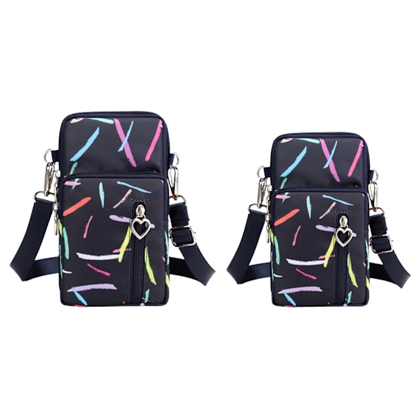 2 st Telefonfodral Plånbok Crossbody Väska Lätt Fickor