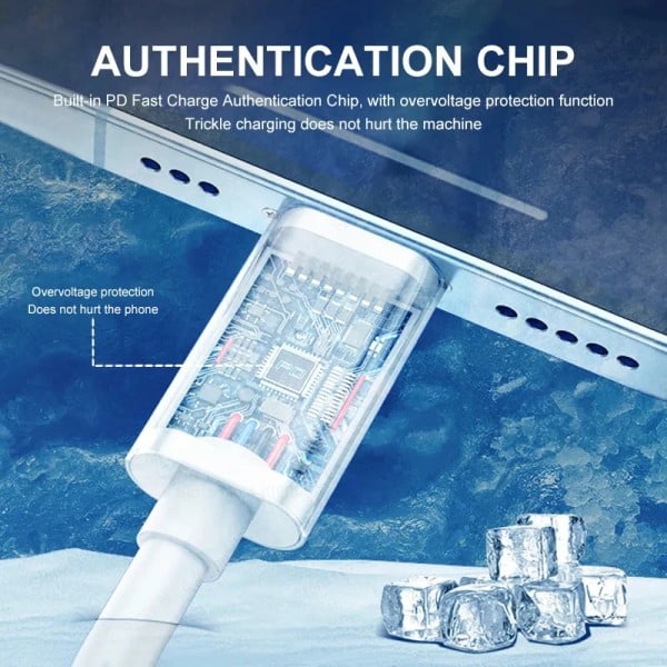 4-pak Officielt Certificeret 20W 2M Hurtig Opladerkabel til Apple iPhone 6 - 14 Serien [GKS]