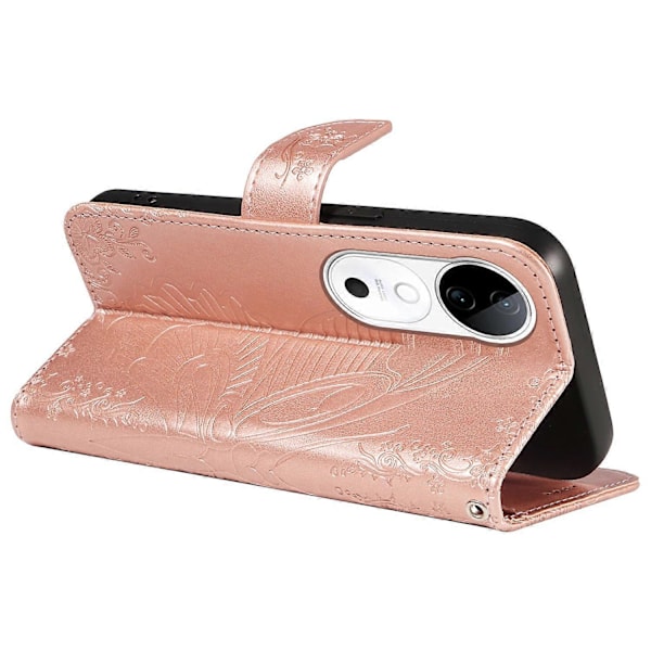 Plånboksfodral för vivo S19 5G/V40 5G Stötsäkert Flip Fodral Blommigt Fjäril Läder Telefonfodral Flerfärgat Multicolor Style F