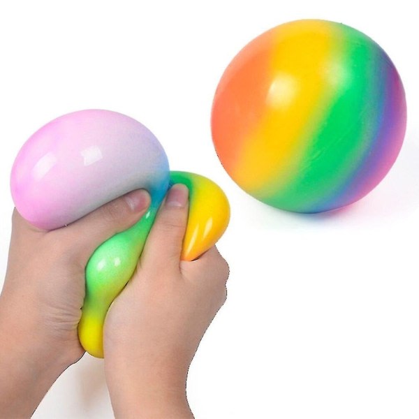 Yaju Rainbow Balls Färgglada Mjuka Squeeze Squishy Balls Leksaker För Barn Vuxna Stress relief Roliga Leksaker1st