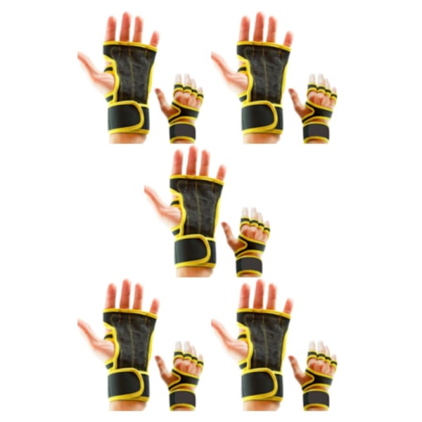 1/2/3/5 2 kpl Nahka Kevyet ja hengittävät kuntosalilapaskat Keltainen XL Yellow XL 5Set