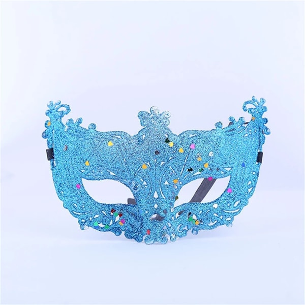 Snygg lyxig venetiansk maskeradmask för kvinnor, flickor Sexig Fox Eye-mask för utklädnad Jul Halloweenfest Silver