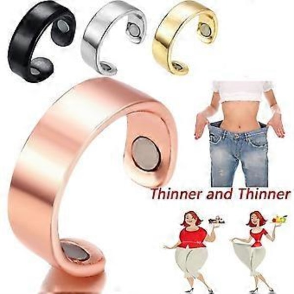 Magnetisk Terapi Akupressurring Fingerring Joyeria Acero Inoxidables Premium Anillo Acero Inoxidable Mujer Joyeria (Guld)