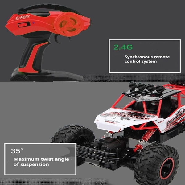 GoStock Kaukosäädettävä auto, 4WD RC-auto 36 km/h 1:16 Radio Kaukosäädin Sähköinen Gel KLB