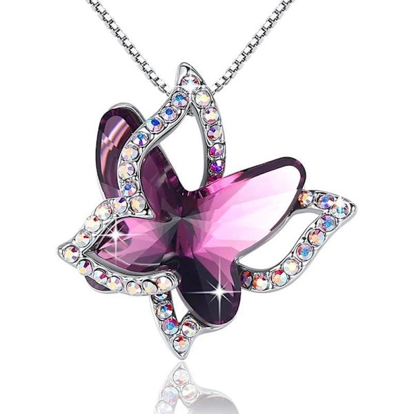 Perhoskaulakoru Riipus Naisten Kaulakoru Valmistettu Swarovski-kristallista 【GKS】
