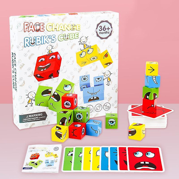 Expression Puzzle Face Swap Cube Building Blocks Toys