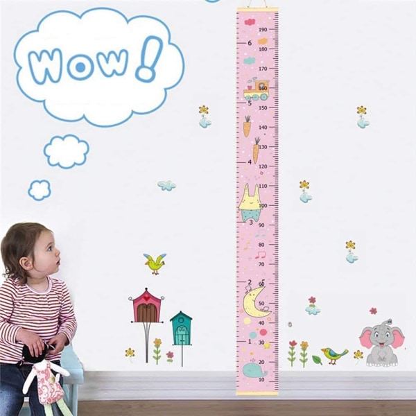 Baby höjd tillväxt diagram, barn trä ram tyg Canvas Heig