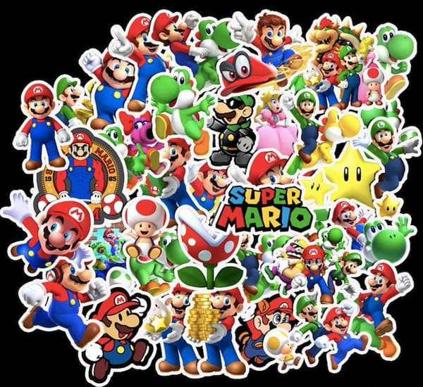 50kpl tarroja - Super Mario - Sarjakuva - Nintendo multifärg multicolor