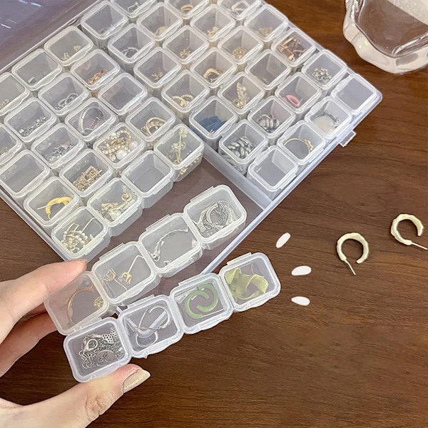 56-roms oppbevaringsboks i plast, diamantmaleri tilbehørsboks, mini oppbevaringsboks egnet for småting, broderioppbevaring, DIY håndverk