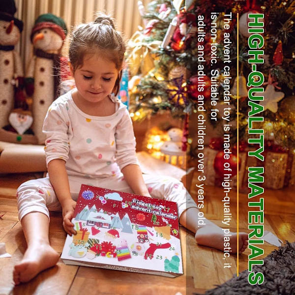 24Dagers Julekalender Fidget Toys Julekalender, Overraskelse Julegaveeske for Barn A
