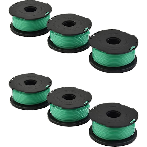6 stk. Spoletråd for gresstrimmer, reservedel til gressklipper for Black & Decker Gl7033 Gl8033 Gl9035