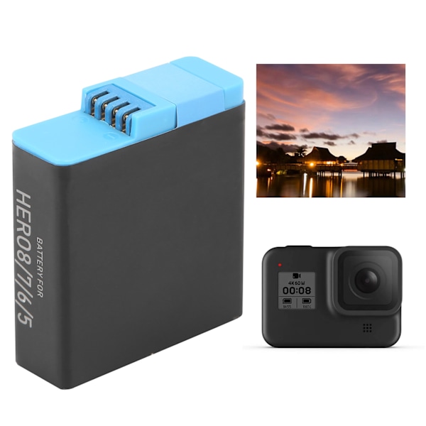 TELESIN Action Camera Halvavkodande Batteri 1220mAh Hög Kapacitet för Gopro Hero8/7/6/5