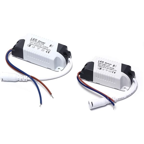 2x LED Driver, 18-24 W Transformer til LED Loftslampe, LED Panel Strømforsyning, DC Stik til LED Loftslampe (18-24 W)