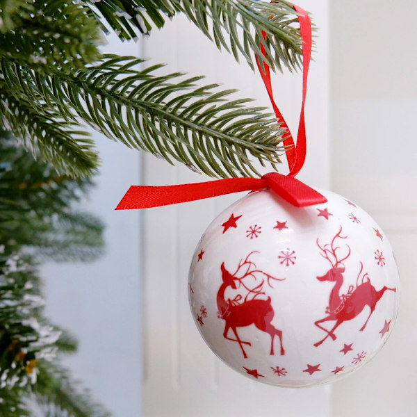 6 stk. Juletræ Hængende Kugle Ornament Dekorationer Gave Nytår Navidad Eazy Hang Ball Bauble DIY Julefest Jul L15-9