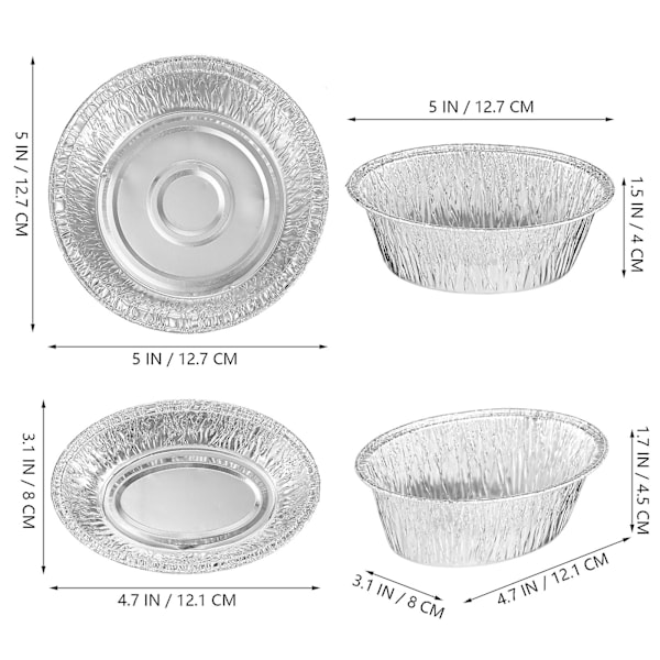 40 st folie pajformar aluminiumfolie pajformar små pajformar plåtformar för bakning【GKS】