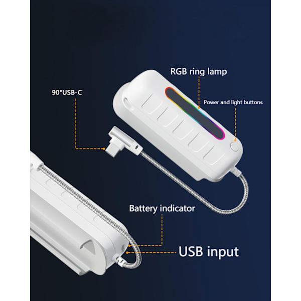 Kompatibel med Oculus/Meta Quest 2 og Quest, Elite Strap-lader, 5000 mAh hurtiglading og utvidet batteri for 2 timer