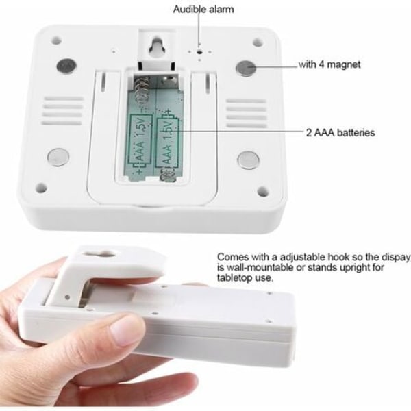 Kjøleskap Fryser Termometer Digital Alarm Lydalarm Med Trådløs Sensor Min/Maks Display