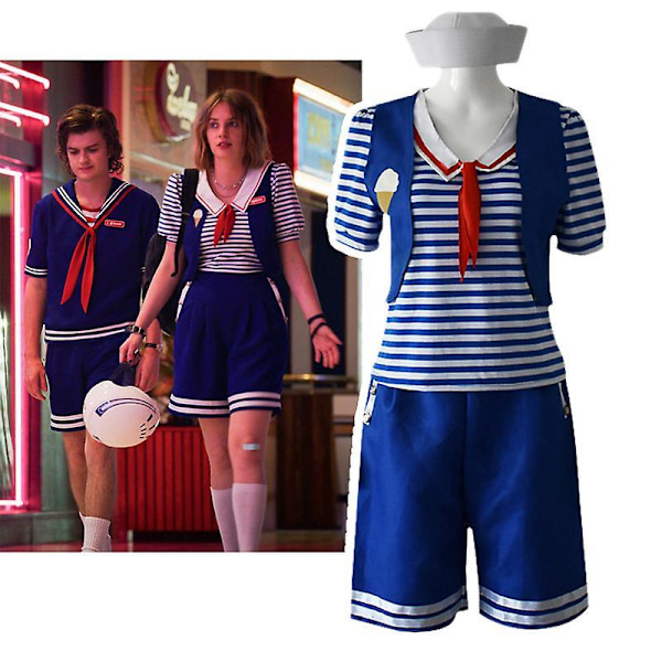 Stranger Things Robin Scoops Ahoy Cosplay Halloween Kostym Uniform Fancy Dress Kvinnor Vuxna FPDM Män Menstruation L