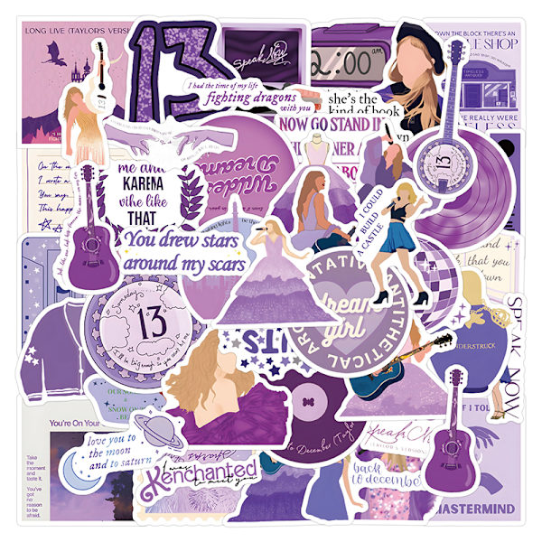 50 kpl Taylor Music Album -laulajan muotitarroja DIY-koristeluun A6