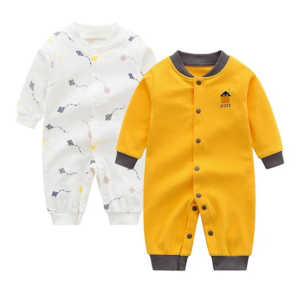 Efterår og vinter nyfødt pyjamasæt baby dreng langærmet onesies 2 stykker Auburn Auburn 3M