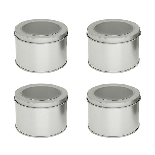4-pack Fönsterförsedda Tekannor Matförvaringsburkar Förseglade Spannmål Pan Köksredskap För Tårta Dessert Kaffebönor (Champagneguld) Silver9*9*6cm Silver Silver 9*9*6cm