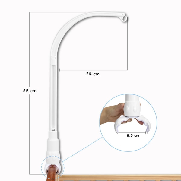 58 cm vuggemobil stang med justerbar beslag kasse DIY dekorativ