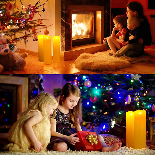 1 stk LED blokklys, ekte voks 10 tommer med fjernkontroll for bryllupsdekorasjon 10 tommer – 10 tum \u2013 1 styck 10 tum – 1 styck