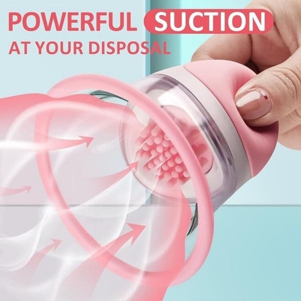 Kraftig sugende stimulator massager med 10 vibrator rotations modes genopladeligt sexlegetøj
