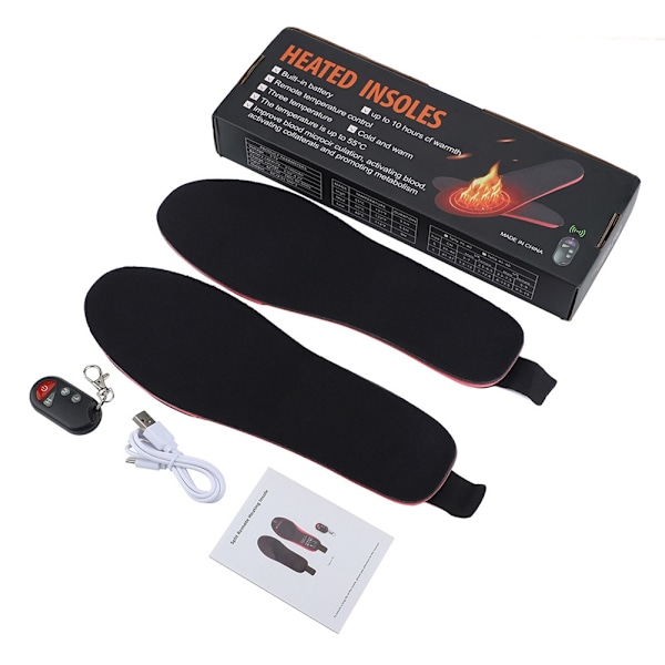Lämmitettävät Sisäpohjat Miehille ja Naisille, USB-Latautuvat Sähköiset Jalkalämmittimet Kaukosäätimellä, Termiset Sisäpohjat Talvikalastukseen - Täydellinen 25.5cm-28cm