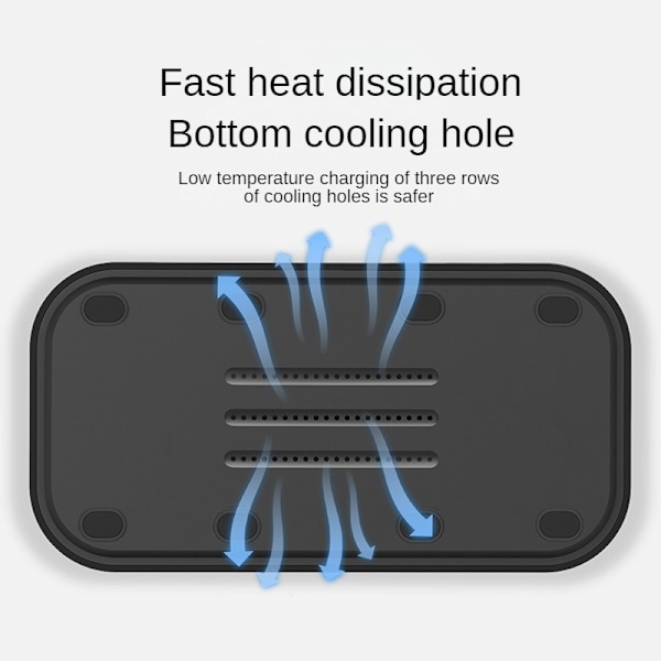 Magnetisk trådlös laddare 3-i-1, 15W skrivbordsställ, snabb trådlös laddning för Apple-hörlurar och klockor Black