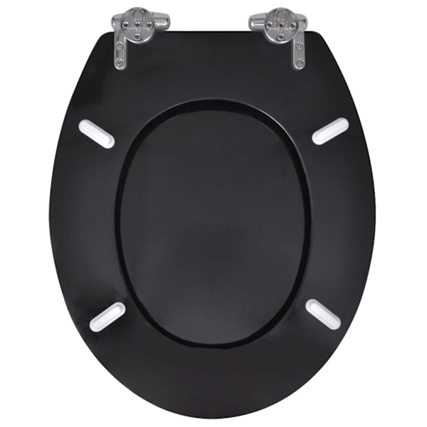 vidaXL Toalettlock med Soft Close MDF Svart Black Black