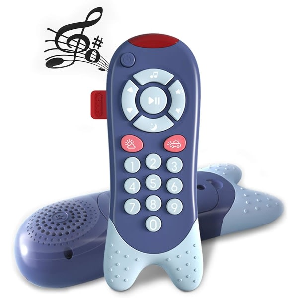 Baby Learning Remote Musikleksak Fjärrkontrollleksak med ljud, lätt tidig inlärningsutbildning för småbarn Blå