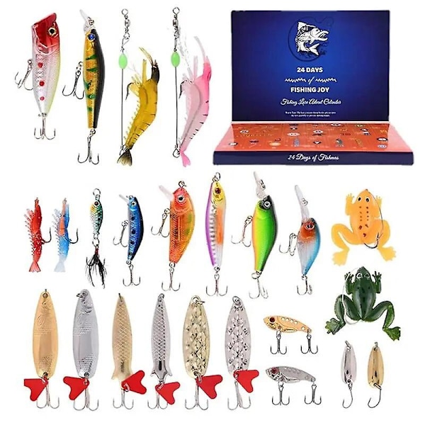 Christmas Advent Calendar Fishing Christmas Countdown Calendar Fishing Bait Christmas 24 Day Calendar Surprise Countdown To