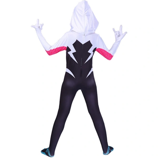 Halloween Ghost Spider Gwen Masquerade Cosplay Kostyme for Barn W-120 120 cm