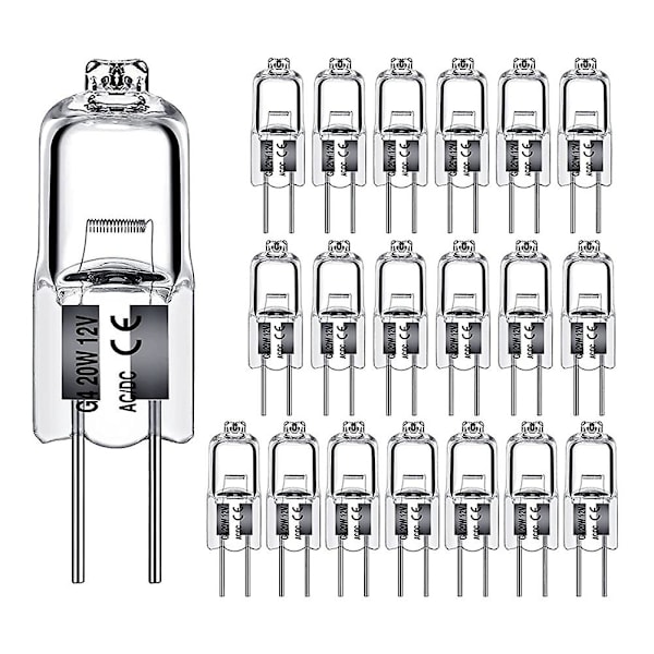 40 stk G4 12V 20W Halogenpære G4 12V Glødelampe Innsatte Perler Krystallpære Halogenpære 20W 12V Halogenpærer