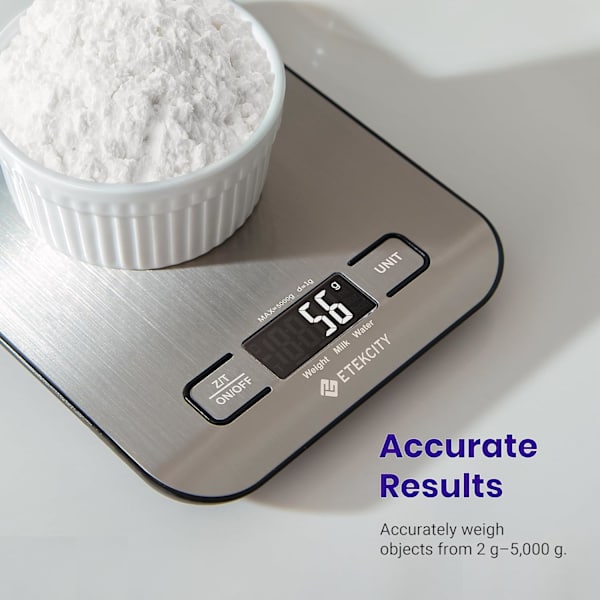 Kökssvåg för mat, digital gram och uns för viktminskning, bakning, matlagning, keto och måltidspreparering, LCD-display, medelstor, 304 rostfritt stål