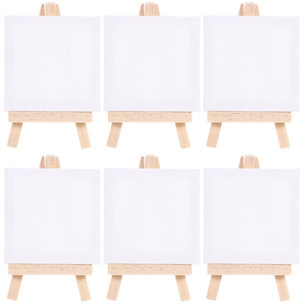 6 Sæt Små Staffeli Stand Mini Træ Staffeli Mini Kunst Lærred Små Træ Staffeli Små Maleri Lærreder 12.5X7.5cm 12.5X7.5cm