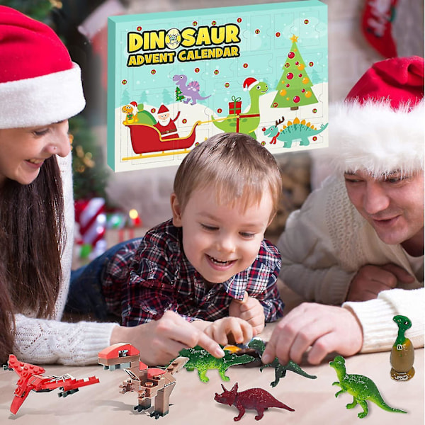 Dinosaurie-adventskalender til drenge 2023 jul, 24 dages nye gaver, Dino brevpapir, post-it nr